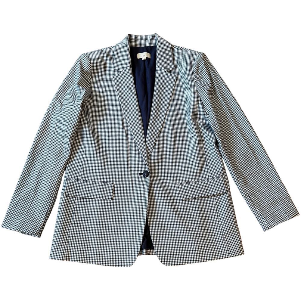 Loft Women's Relaxed Modern Houndstooth Blazer Preppy Career Jacket Sz 6